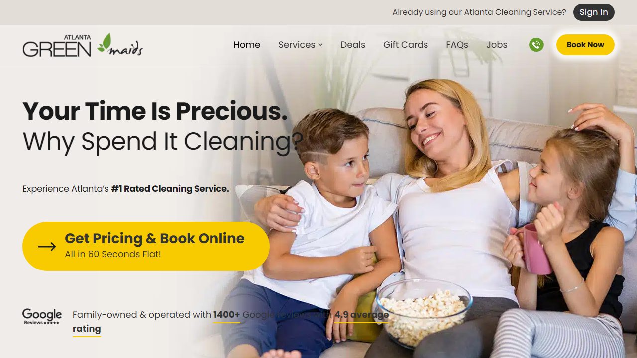 Atlanta Green Maids website preview