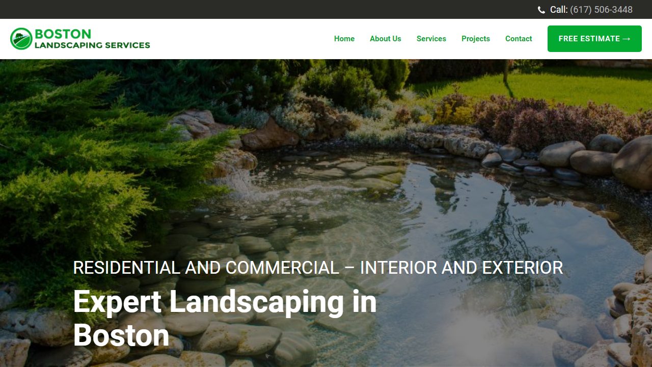Boston Landscaping Company website preview