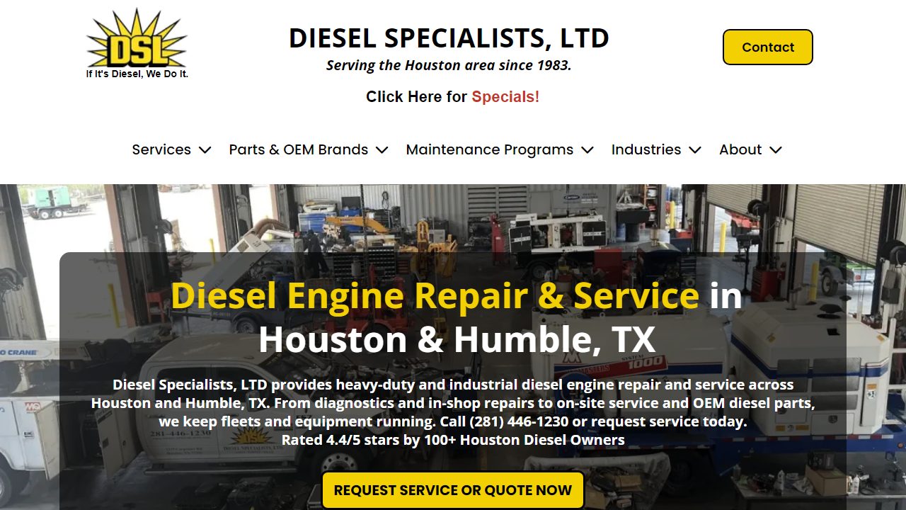 Diesel Specialists, LTD website preview