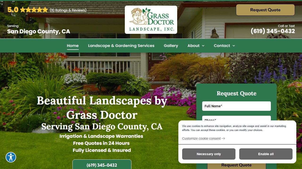 Grass Doctor Landscape website preview