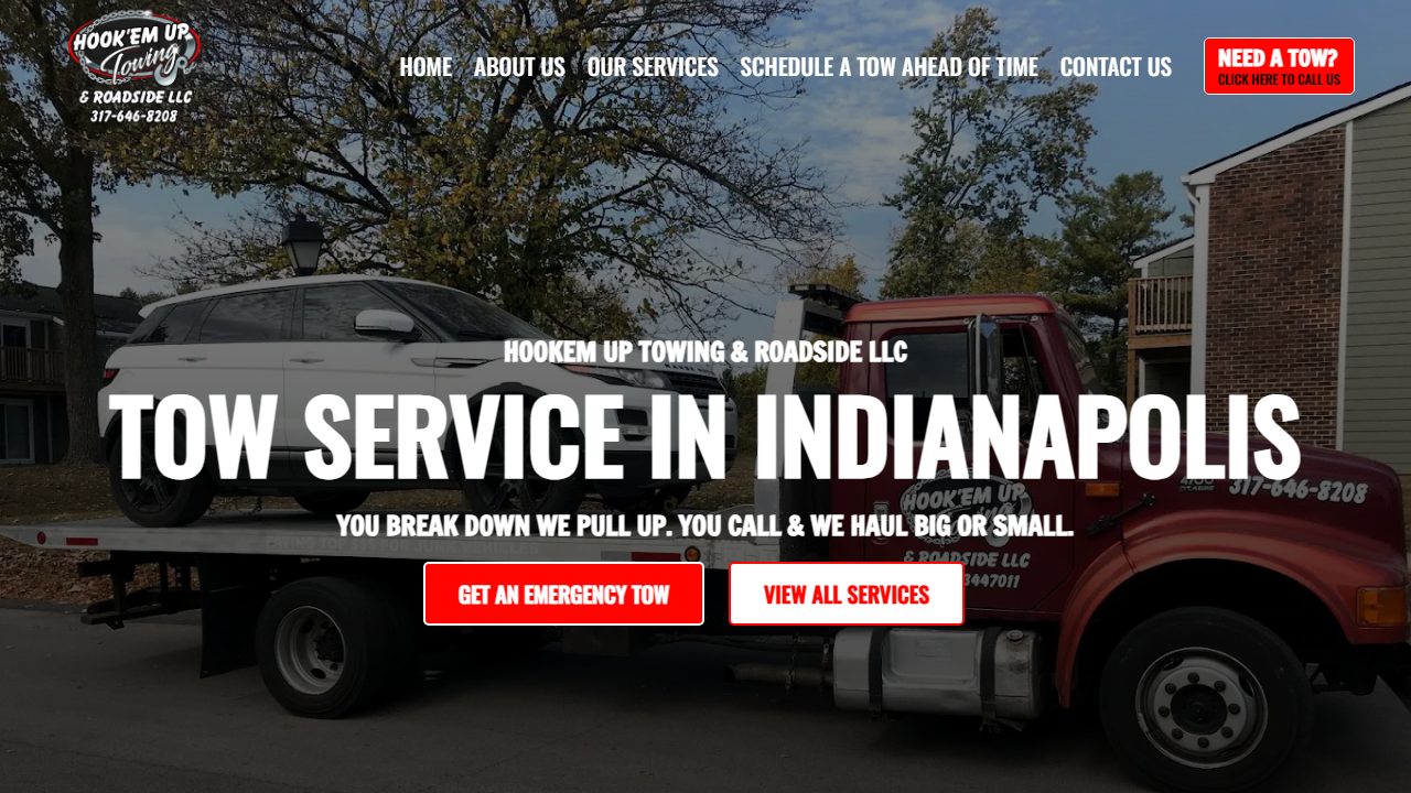 Hook'EM Up Towing & Roadside website preview
