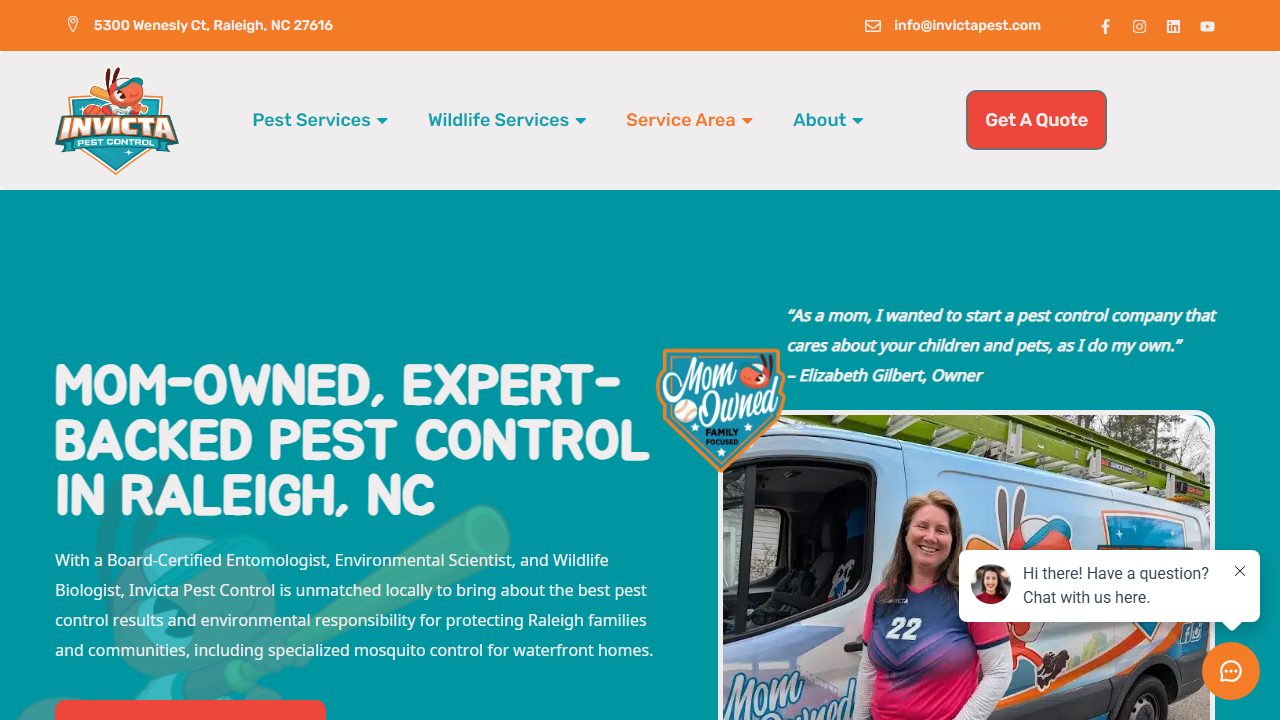 Invicta Pest Control website preview