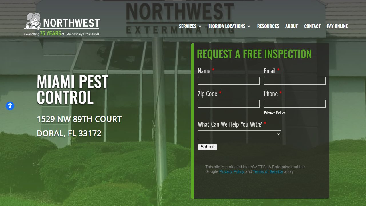 Northwest Exterminating Miami website preview