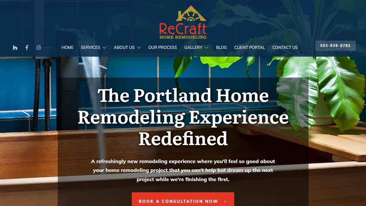 ReCraft Home Remodeling website preview