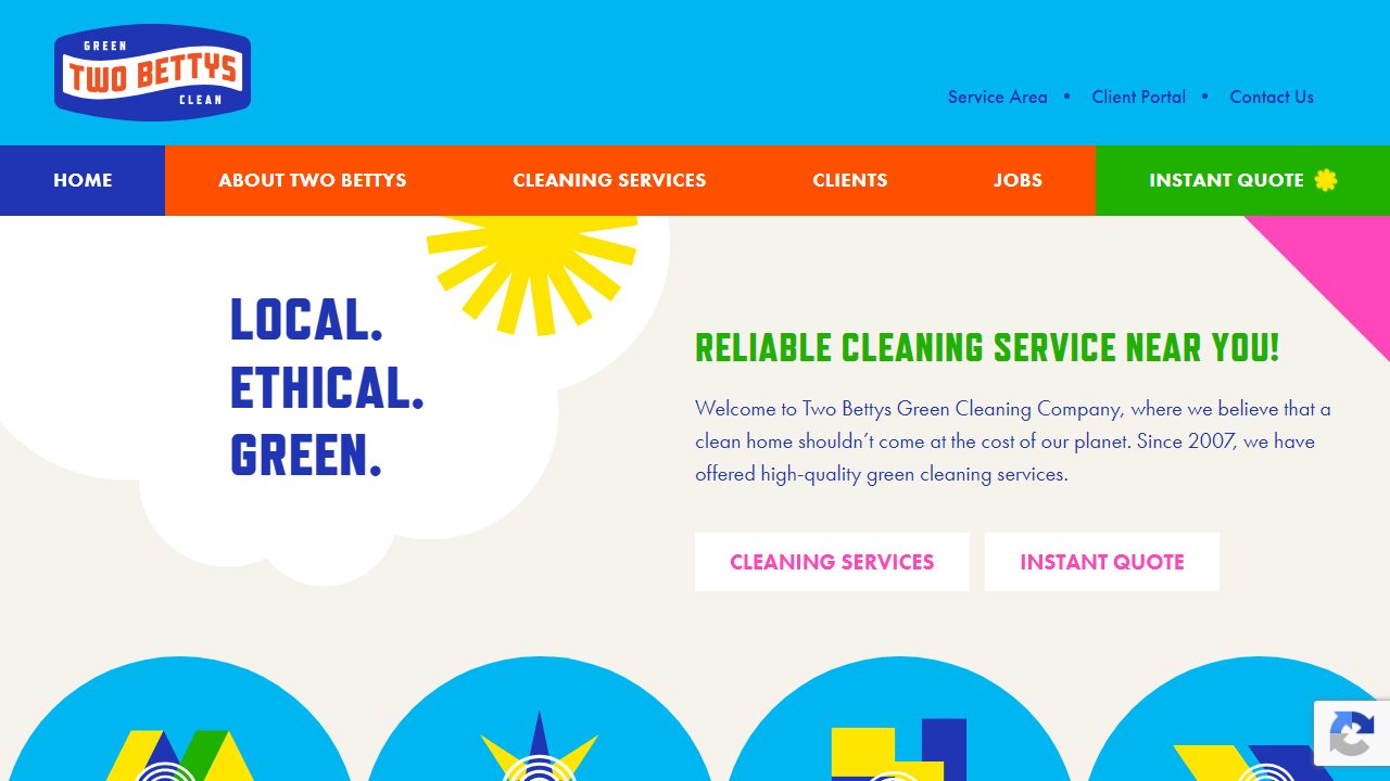 Two Bettys Cleaning Service website preview